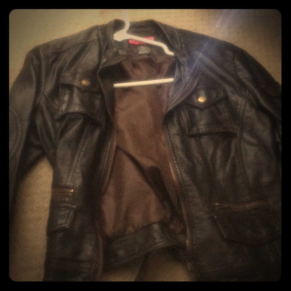 Dark brown leather jacket